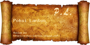 Poksi Lantos névjegykártya
